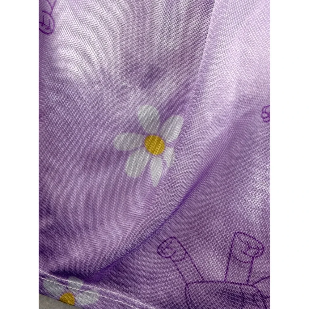 Bluey Bingo Girls Purple Nightgown Dress Mesh Overlay Daisy Floral Size 4T